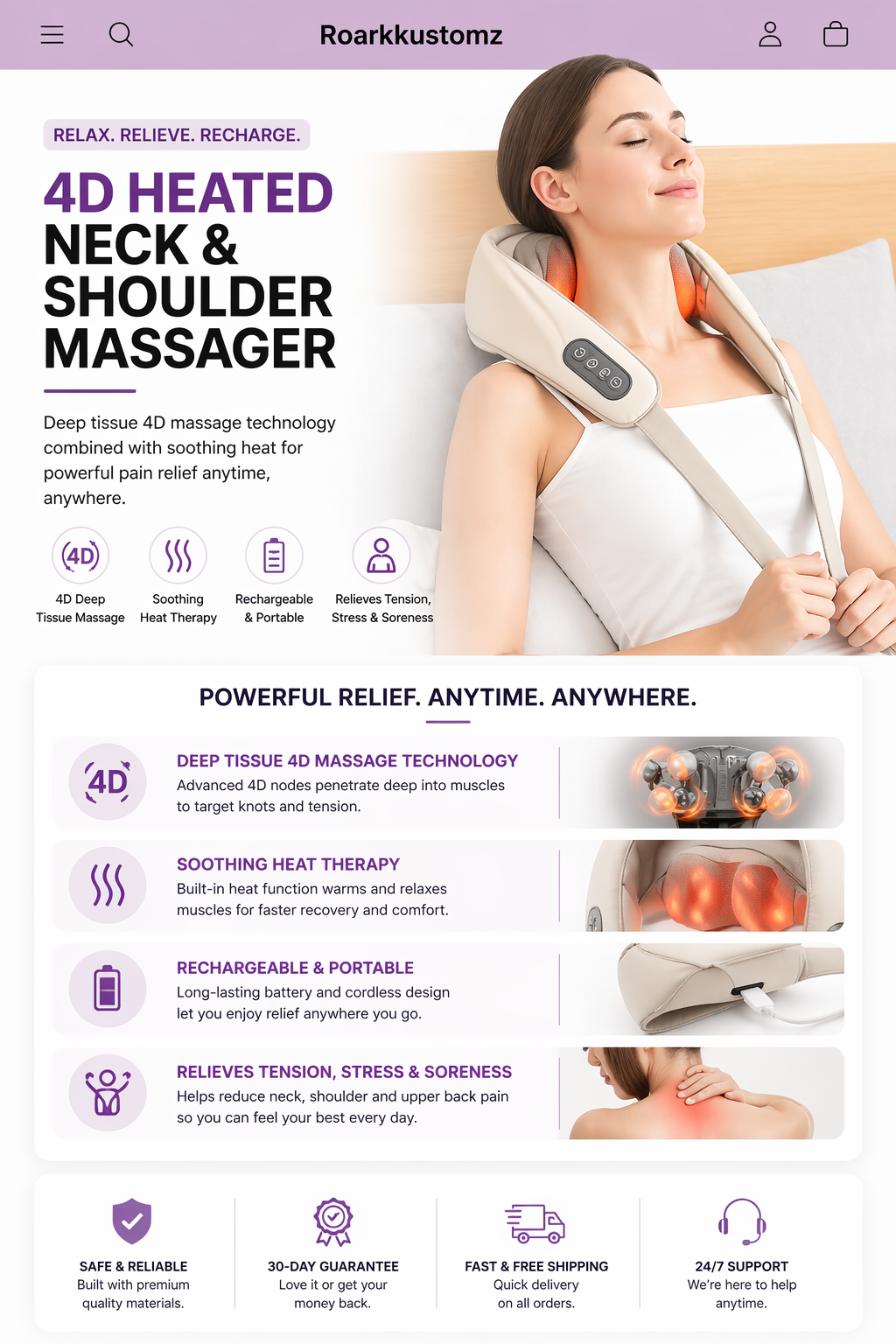 4D Heated Neck & Shoulder Massager
